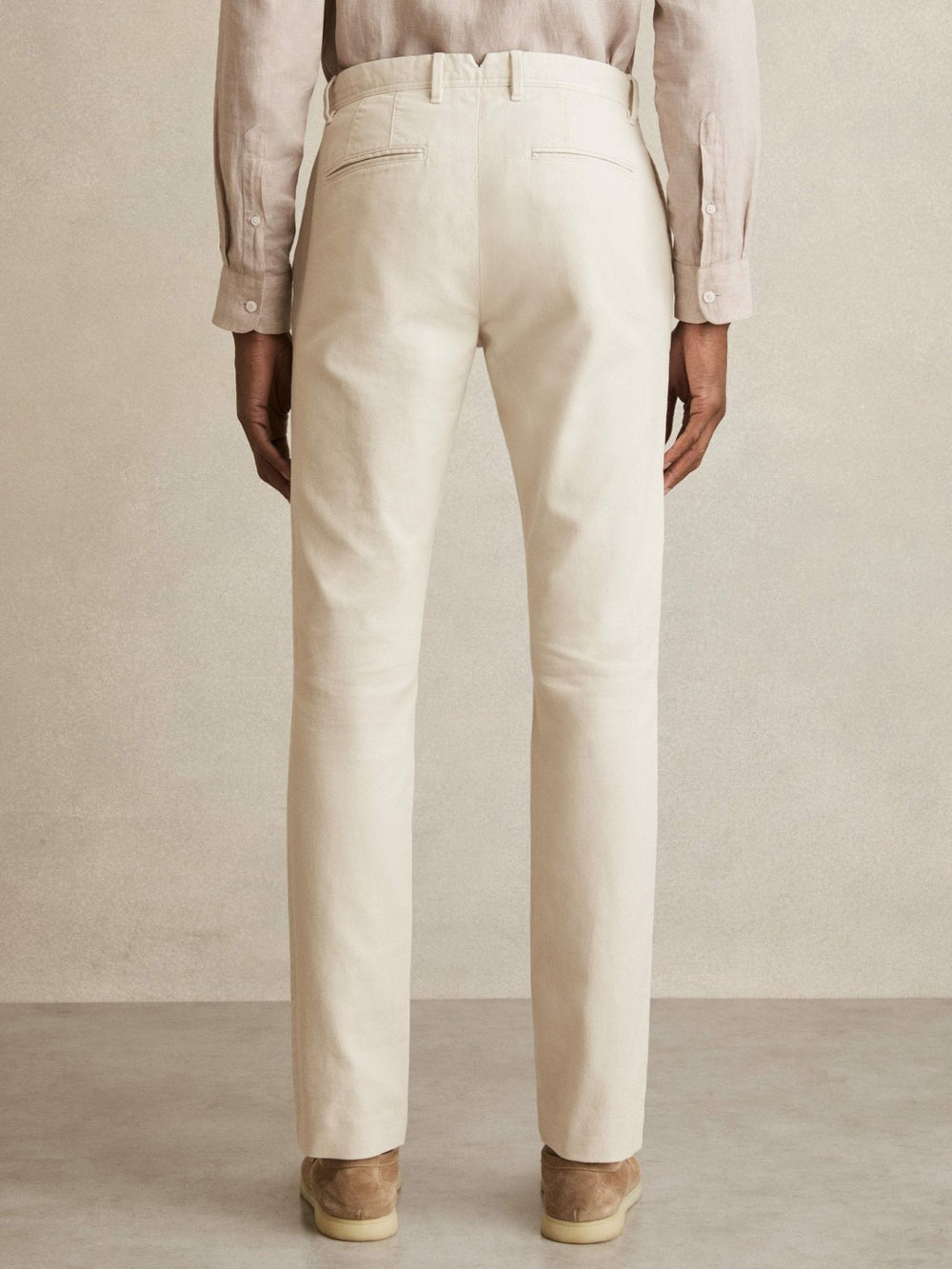 Cotton-Piqué Slim-Fit Chinos Off White | Men