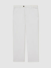 Cotton-Linen Relaxed-Fit Trousers White | Men