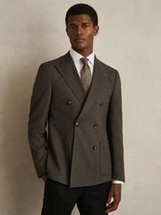 Slim Fit Double Breasted Suit Blazer Dark Green | Men