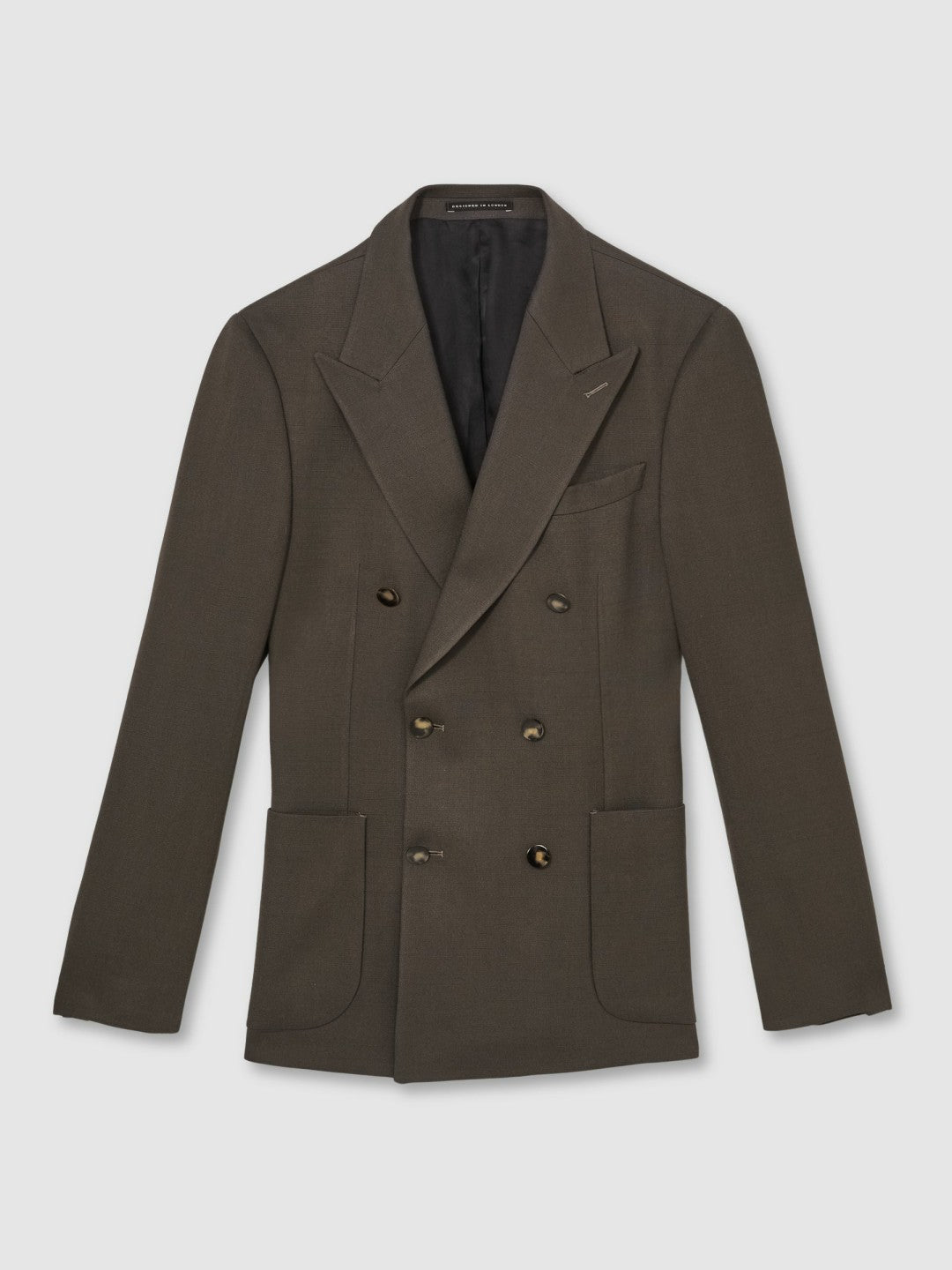 Slim Fit Double Breasted Suit Blazer Dark Green | Men