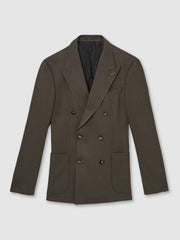 Slim Fit Double Breasted Suit Blazer Dark Green | Men