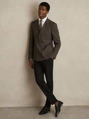 Slim Fit Double Breasted Suit Blazer Dark Green | Men