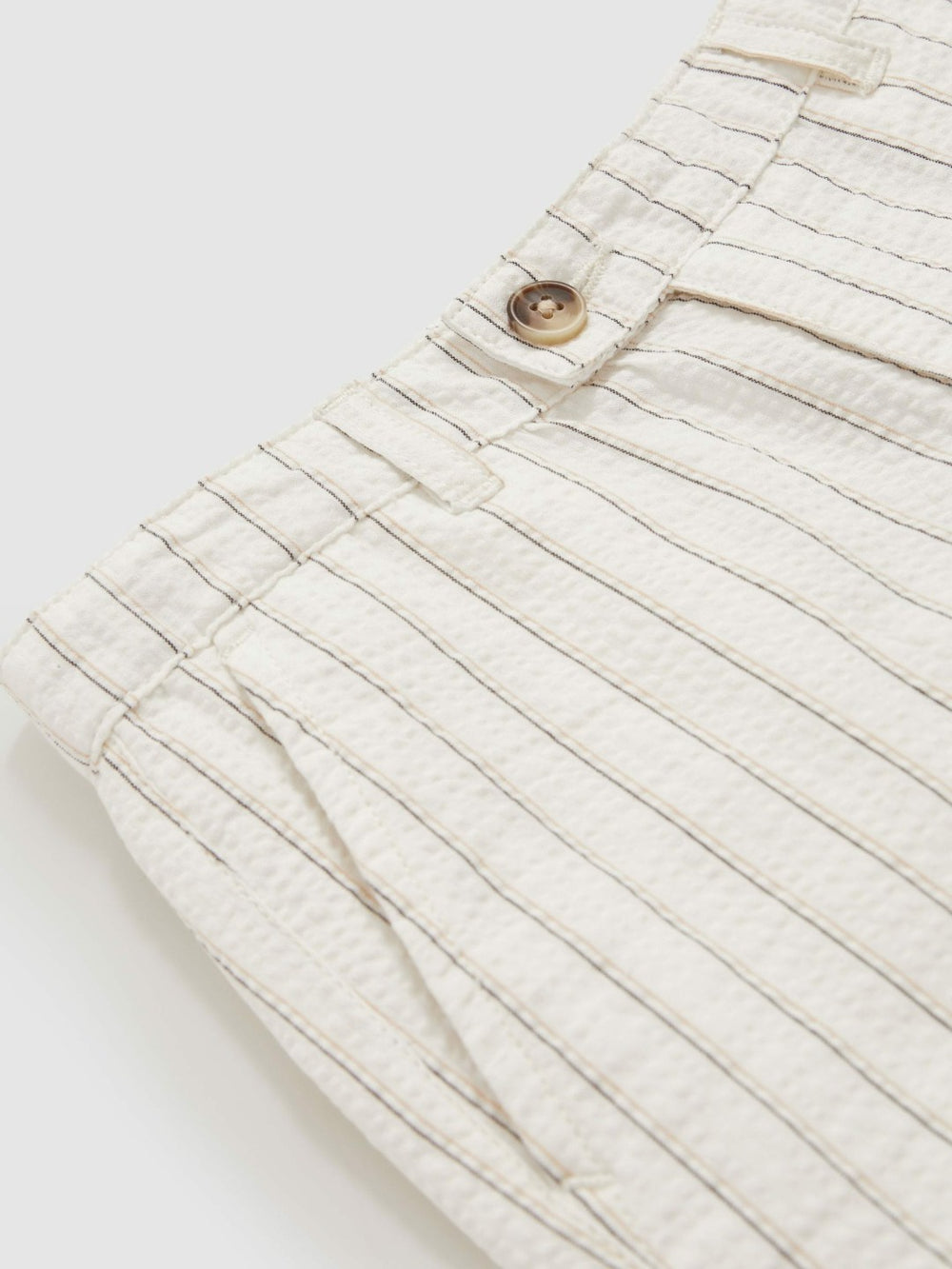 9-13 yrs Cotton Pinstripe Trousers Regular-Fit Off White/Taupe Brown | Children & Baby