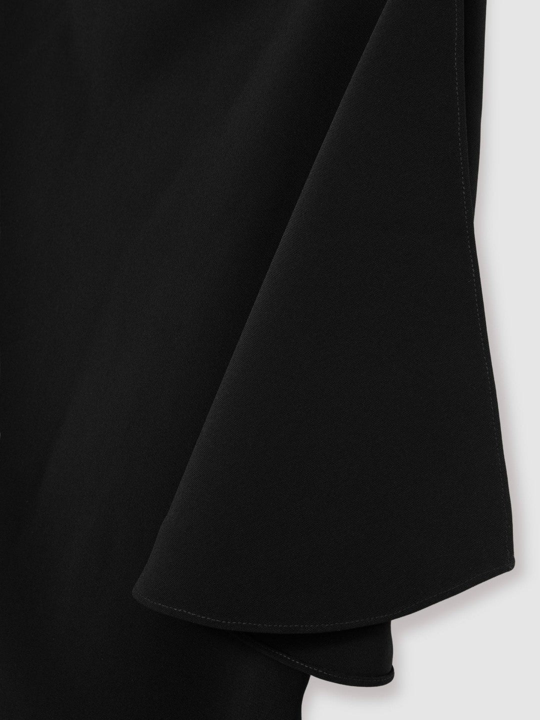 Draped-Front High-Neck Midi Dress Black | Women
