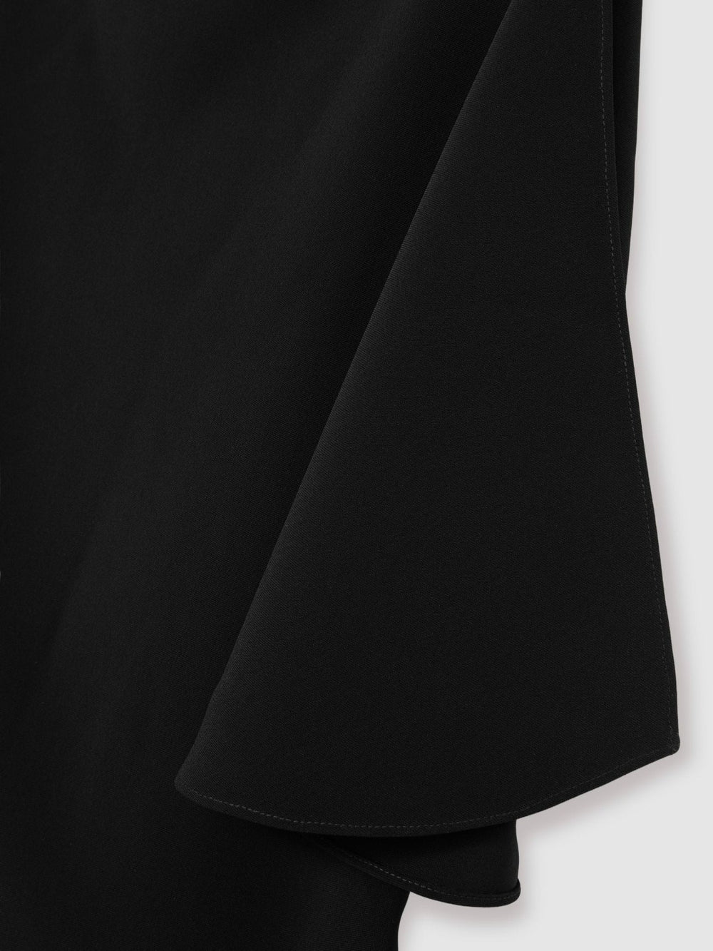Draped-Front High-Neck Midi Dress Black | Women