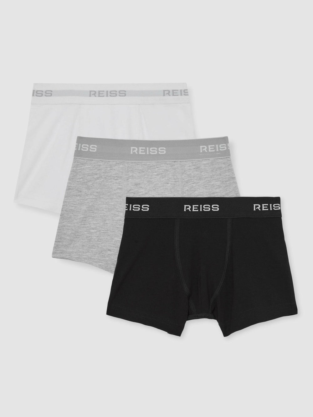 Stretch-Cotton Boxers 3 Pack White/Grey/Black | Children & Baby