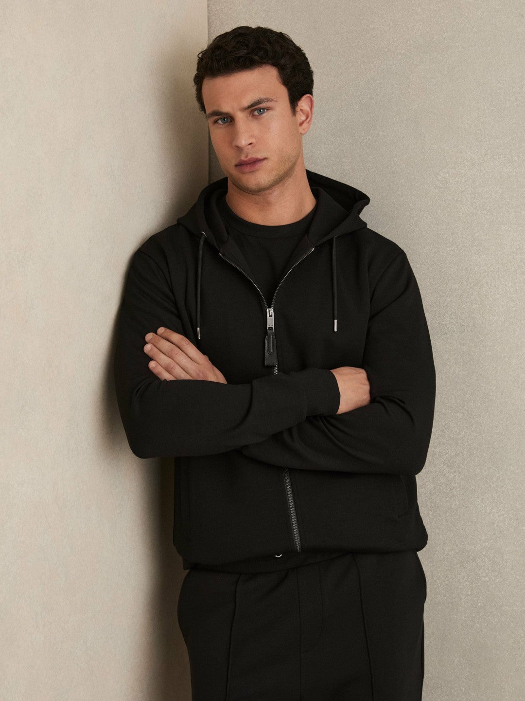 Interlock Zip-Through Hoodie Black | Men