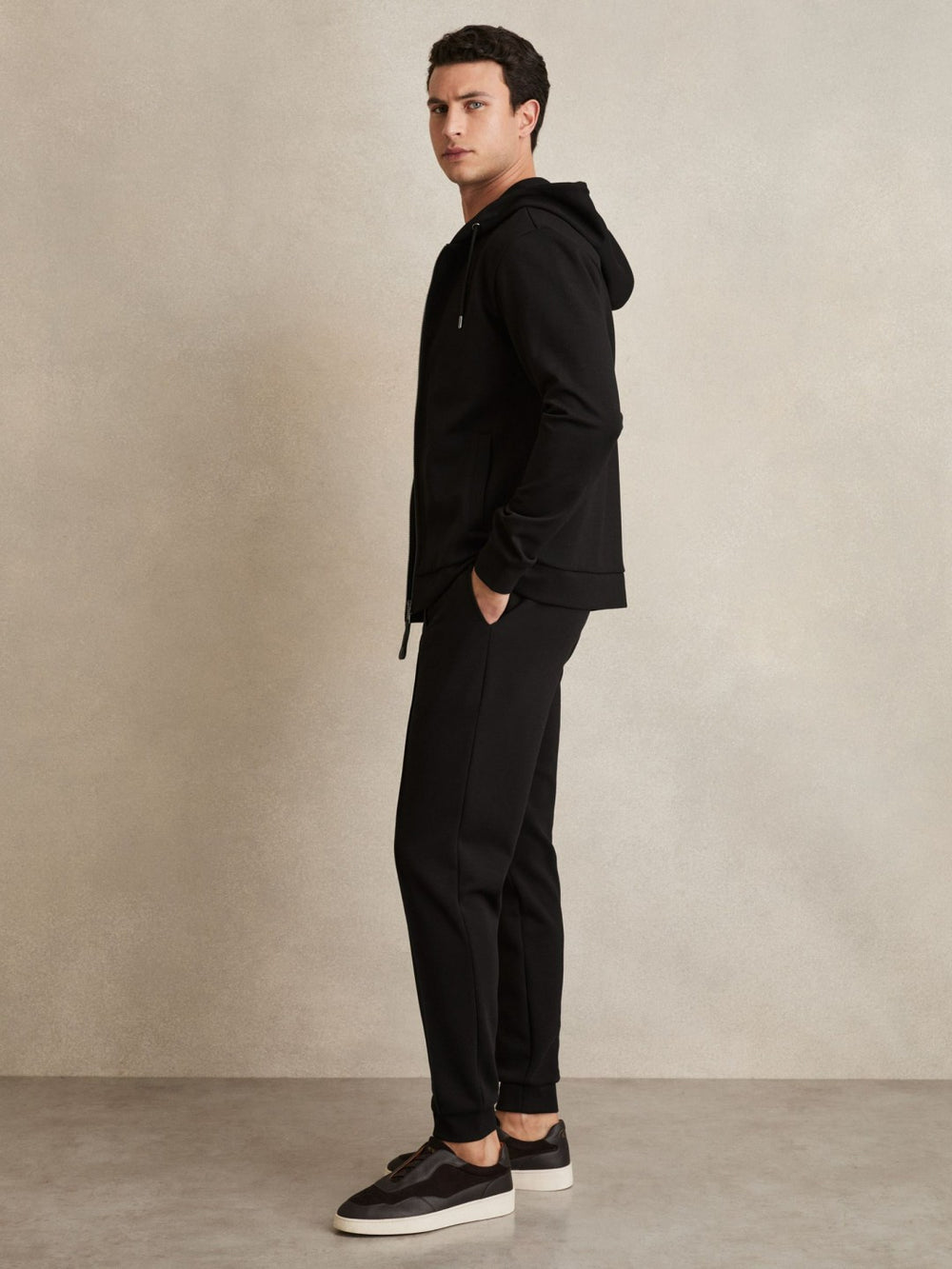 Interlock Zip-Through Hoodie Black | Men