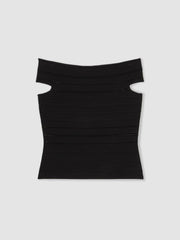 Bardot Open Knit Top Black | Women