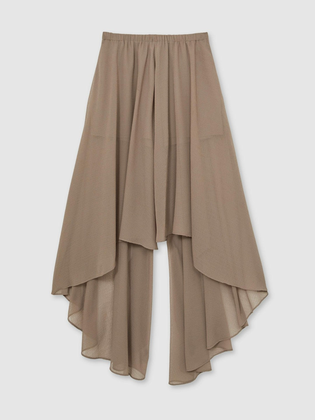Sheer-Overlay High-Low Shorts Mink Neutral | Women