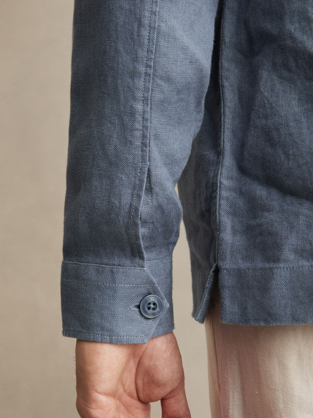 Linen Twin-Pocket Overshirt Airforce Blue | Men