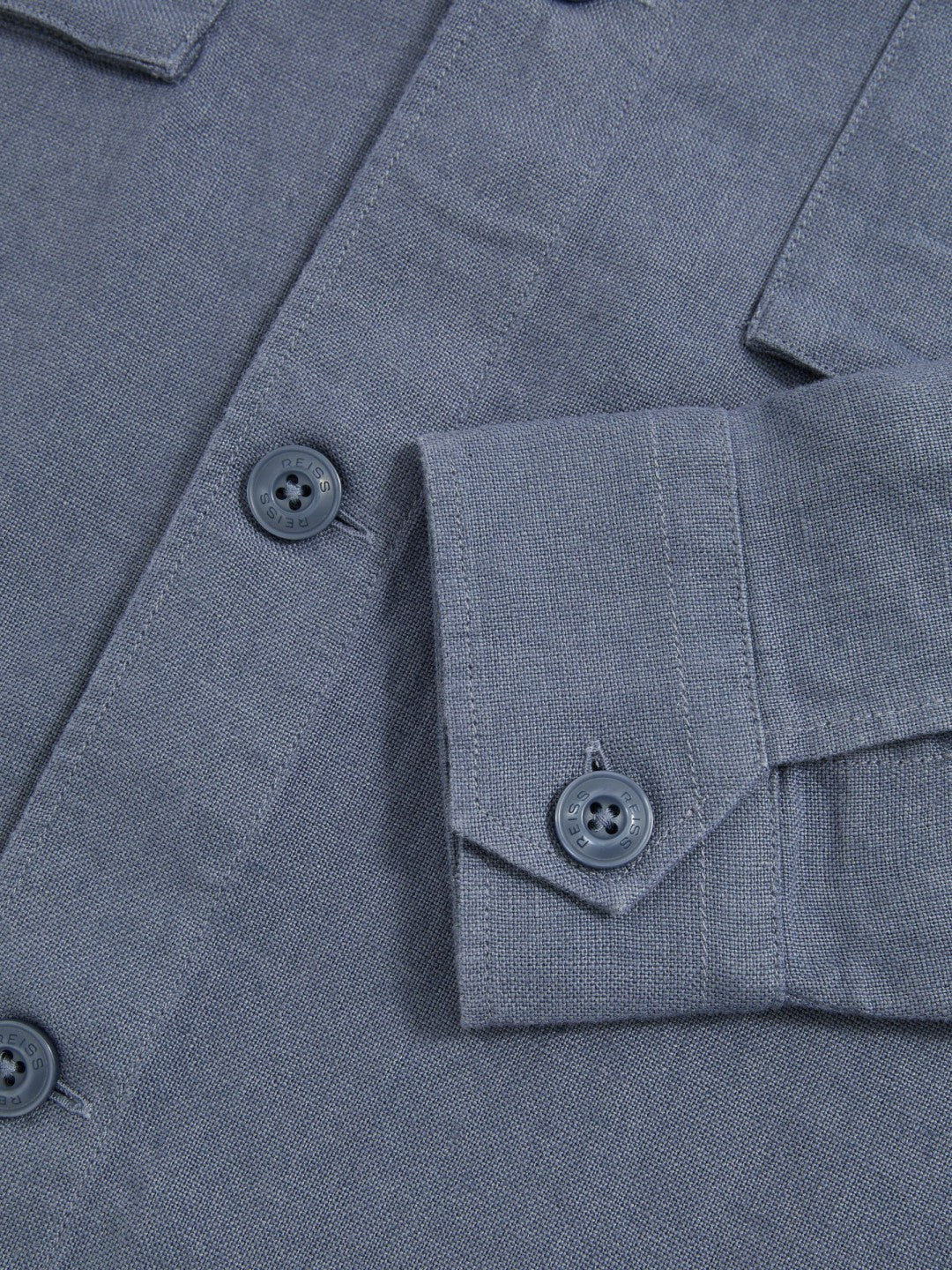 Linen Twin-Pocket Overshirt Airforce Blue | Men