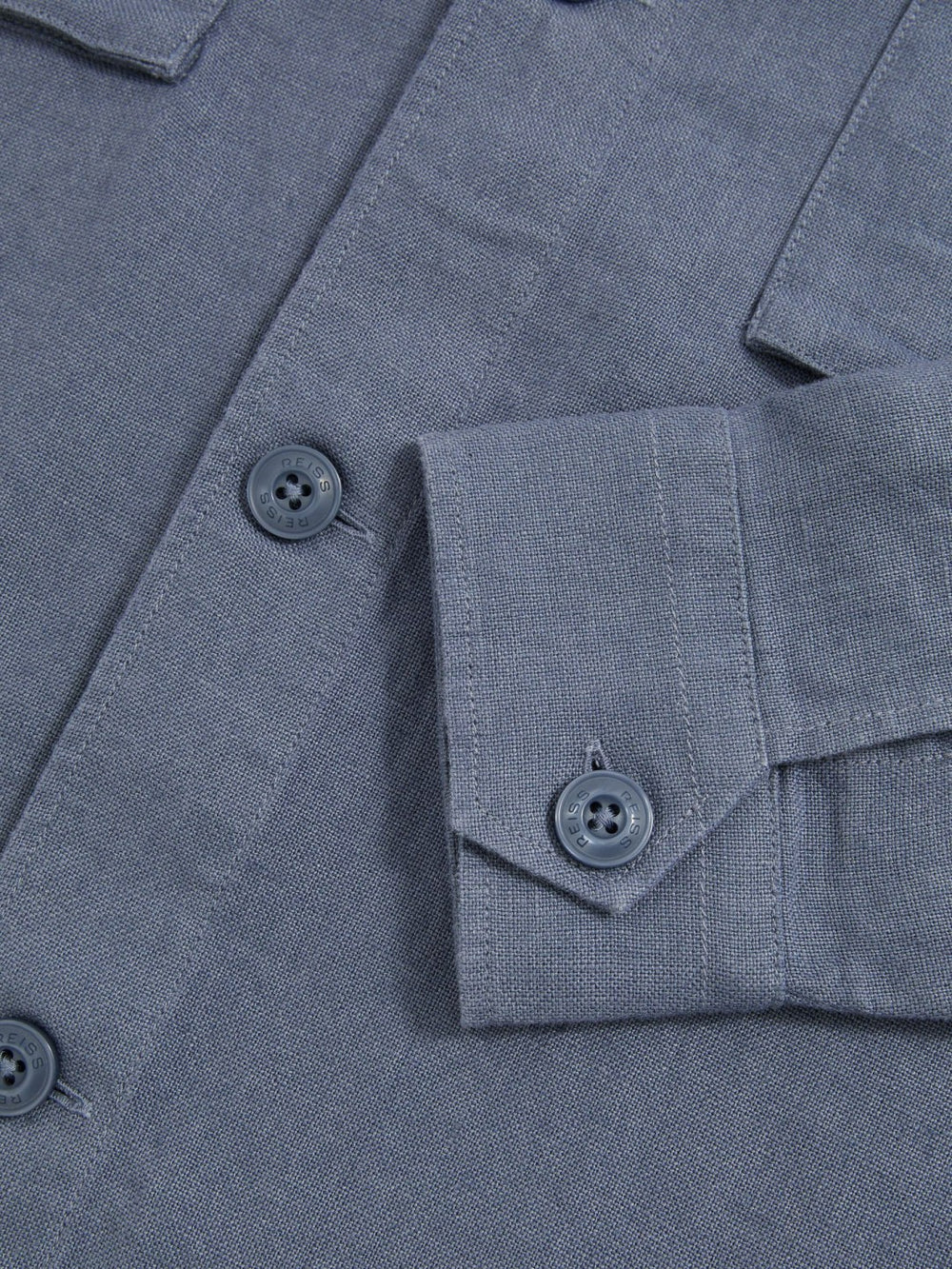 Linen Twin-Pocket Overshirt Airforce Blue | Men