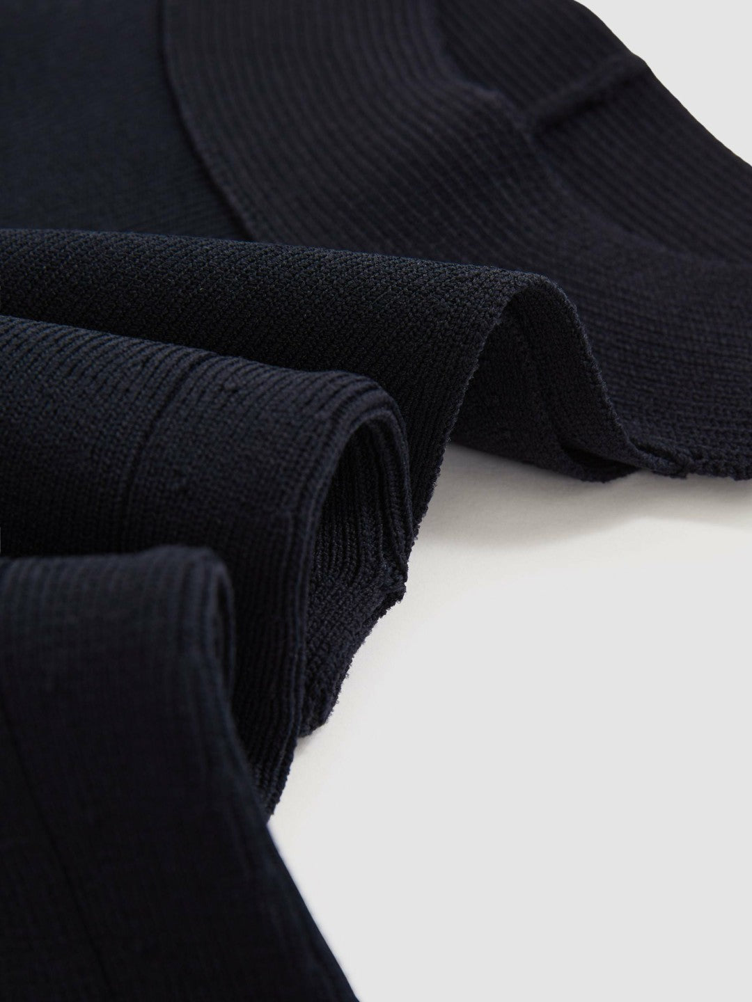 Rib Knit High Neck Vest Navy | Women
