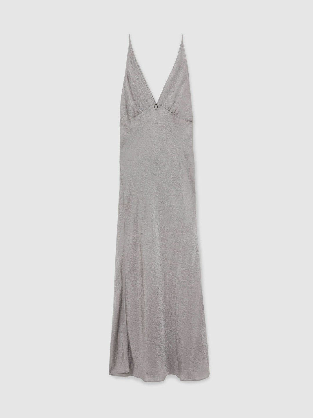 Crushed Satin Tie Back Slip Dress Grey | Women