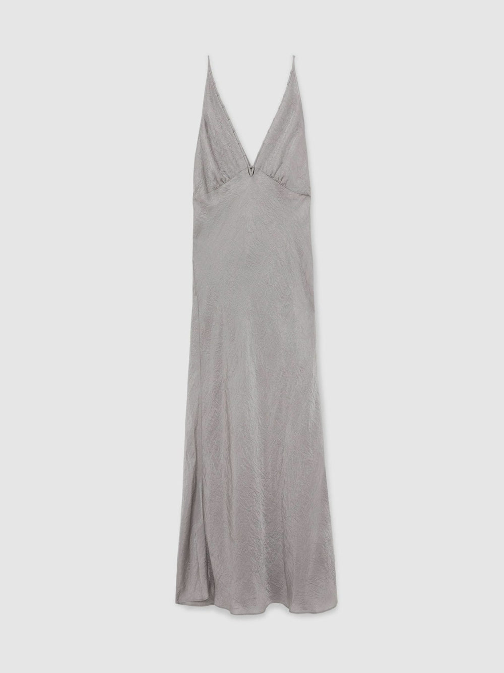 Crushed Satin Tie Back Slip Dress Grey | Women