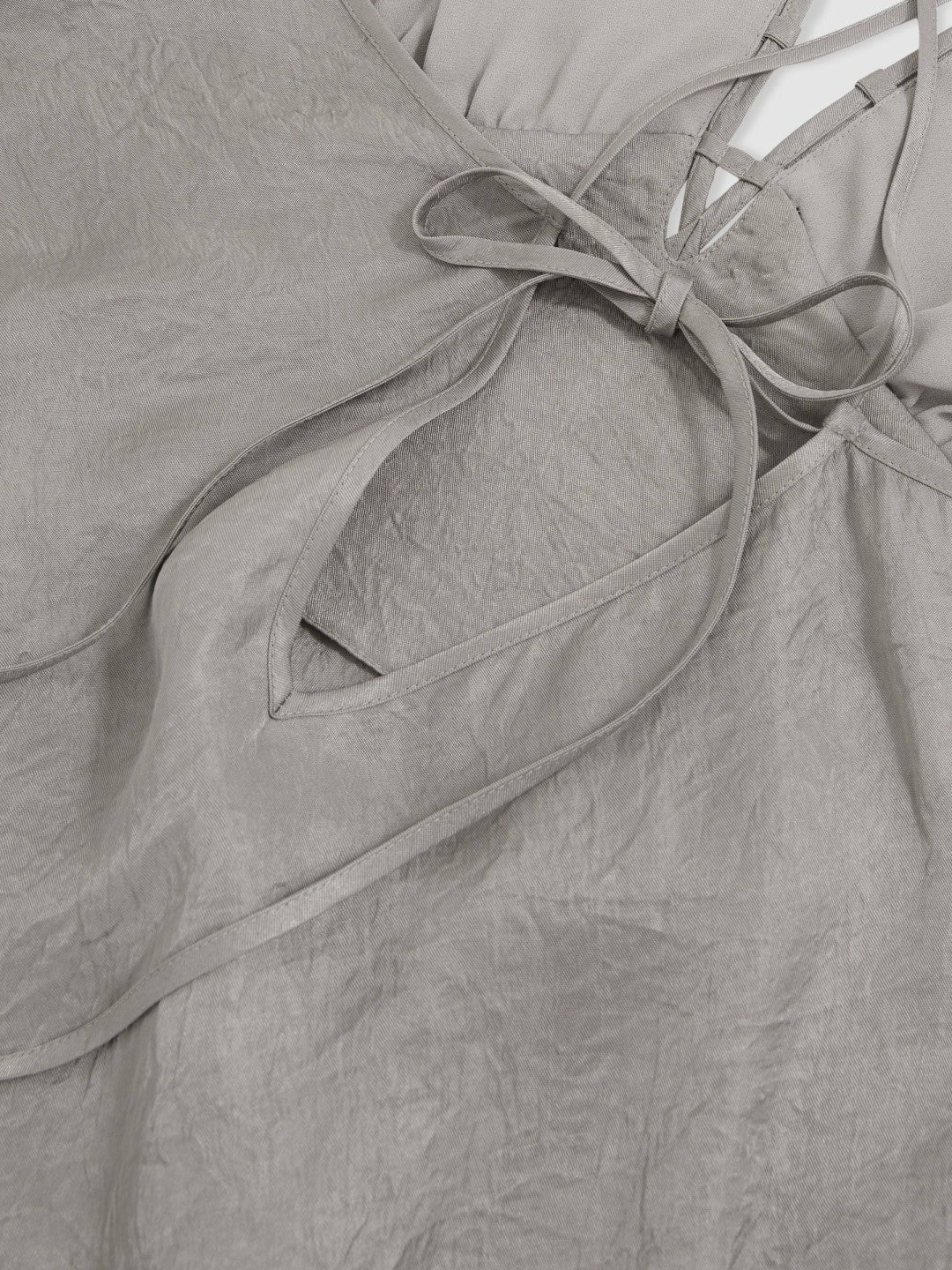 Crushed Satin Tie Back Slip Dress Grey | Women
