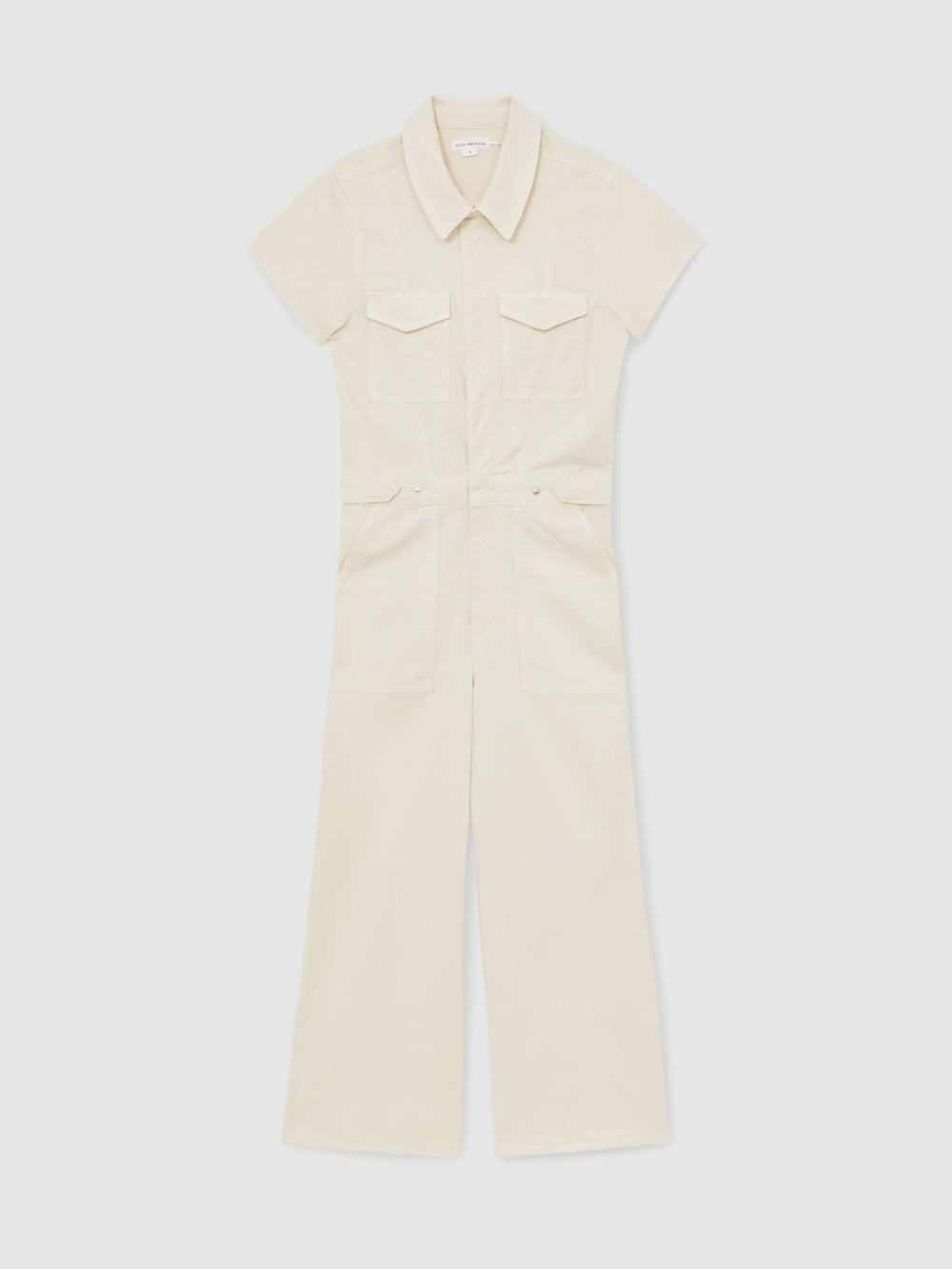 Good American Cotton Twill Jumpsuit with Stretch Ecru | Women