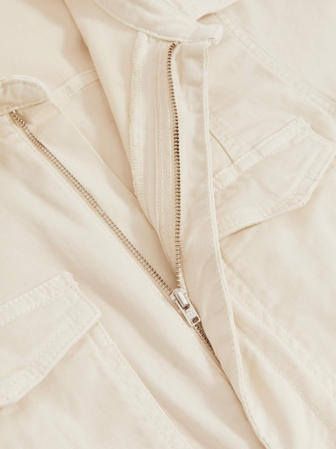 Good American Cotton Twill Jumpsuit with Stretch Ecru | Women
