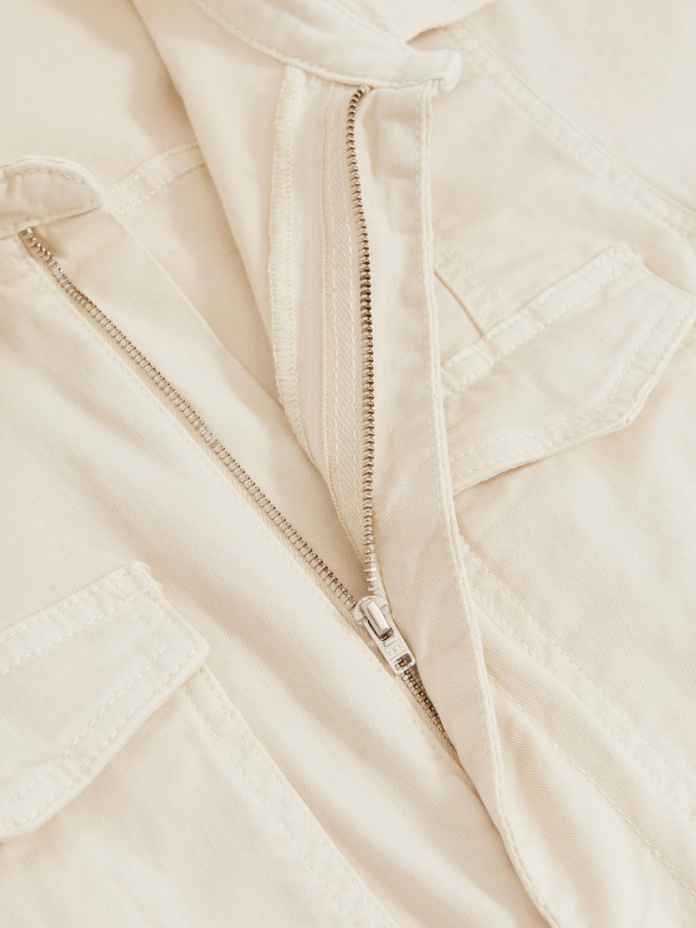 Good American Cotton Twill Jumpsuit with Stretch Ecru | Women