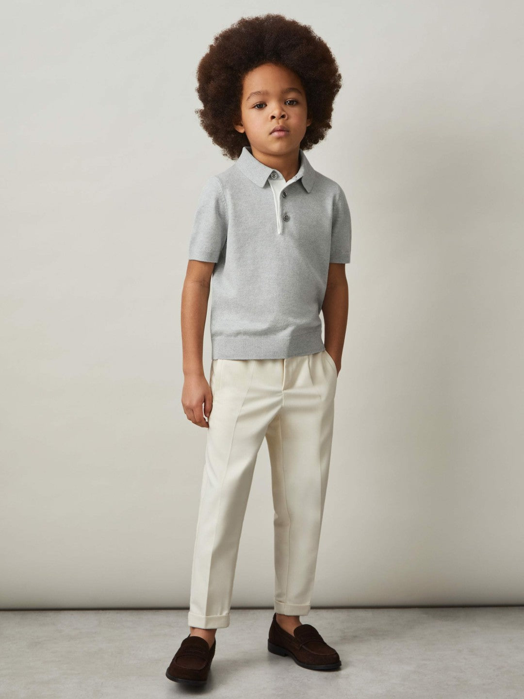 3-9 yrs Contrast Placket Polo Shirt With Cotton Washed Sage | Children & Baby