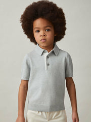 3-9 yrs Contrast Placket Polo Shirt With Cotton Washed Sage | Children & Baby