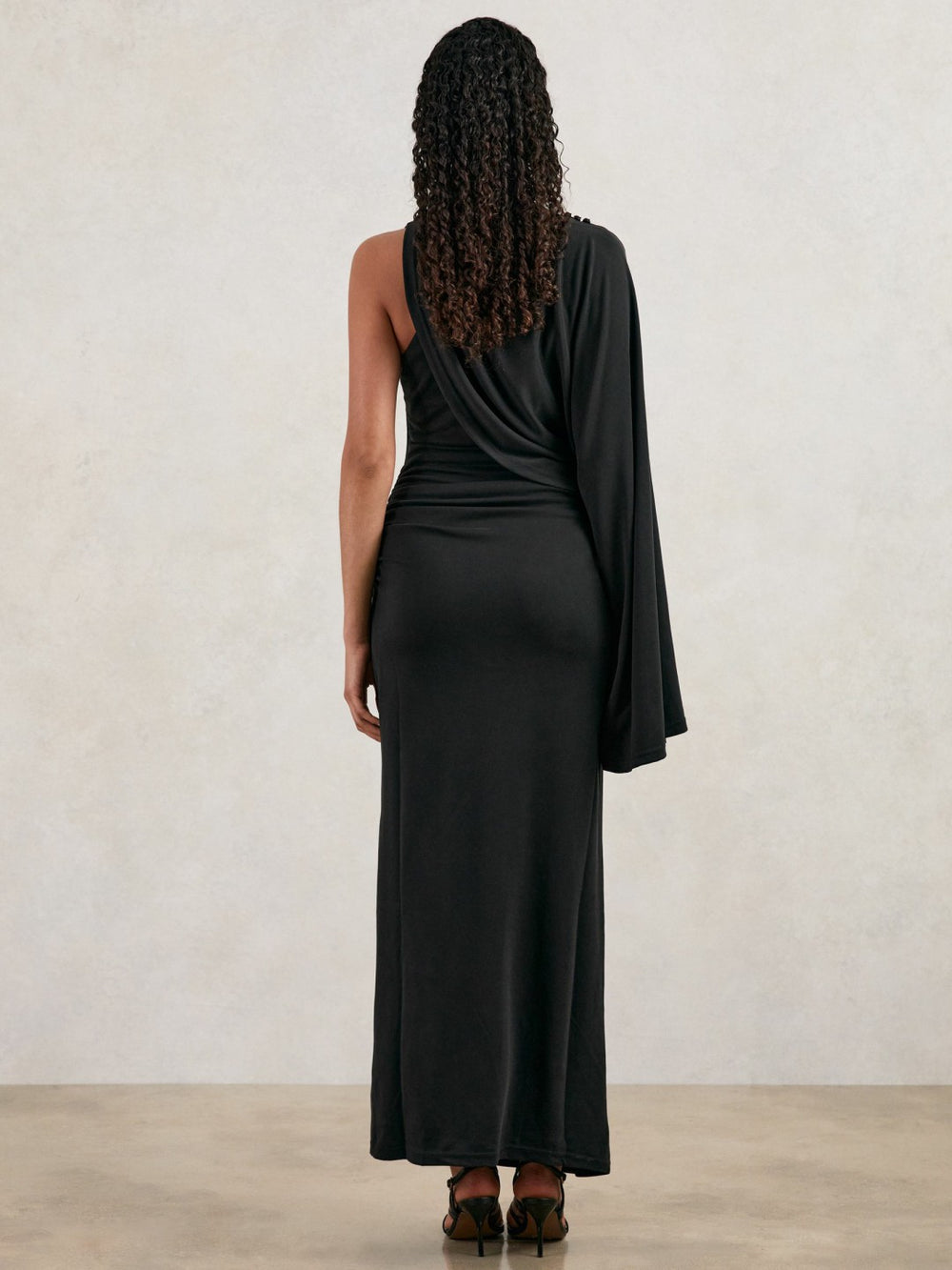 Acler Jersey Draped Midi Dress Black | Women