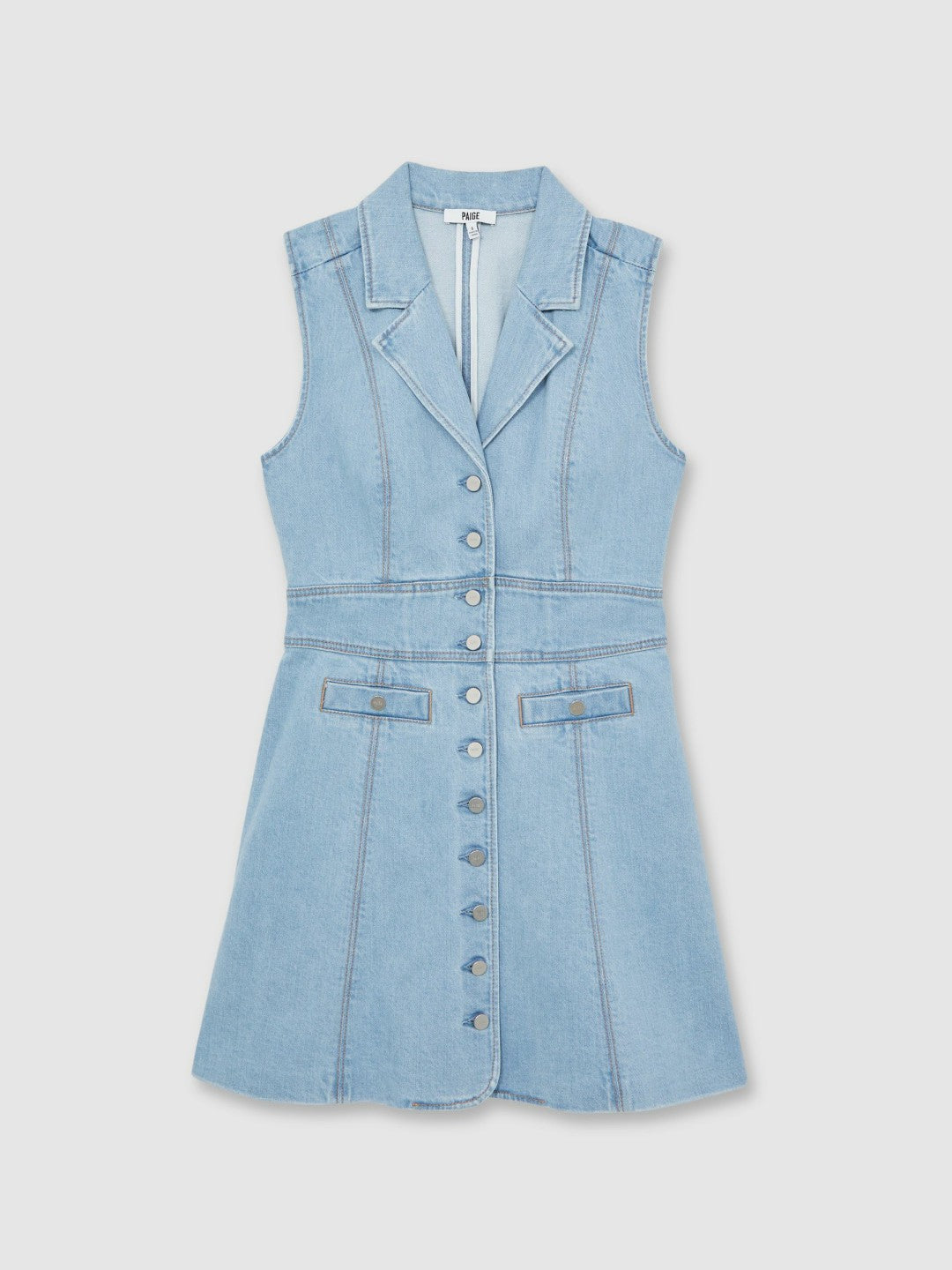 Paige Denim Button-Through Mini Dress Jocelyn Blue | Women