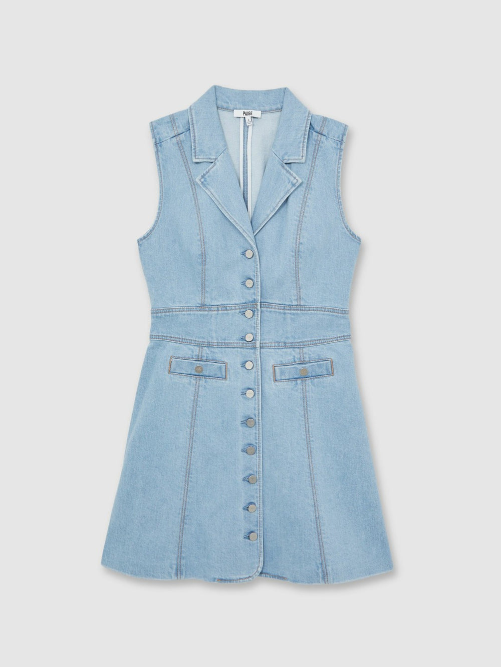 Paige Denim Button-Through Mini Dress Jocelyn Blue | Women