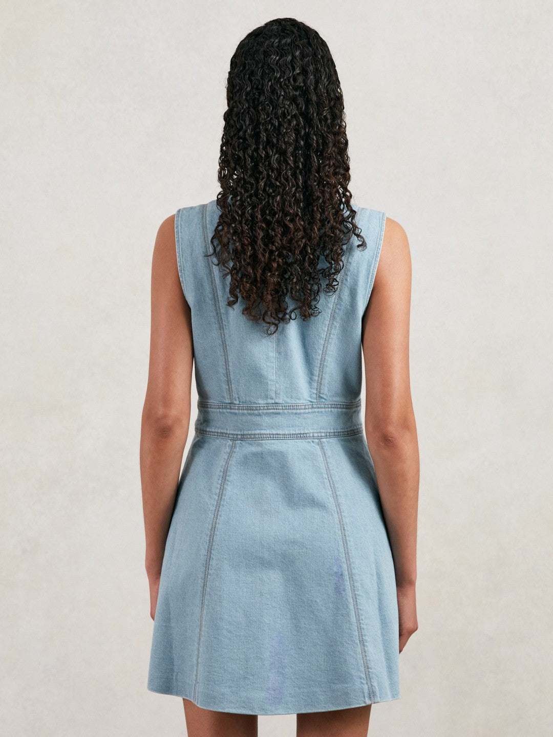 Paige Denim Button-Through Mini Dress Jocelyn Blue | Women
