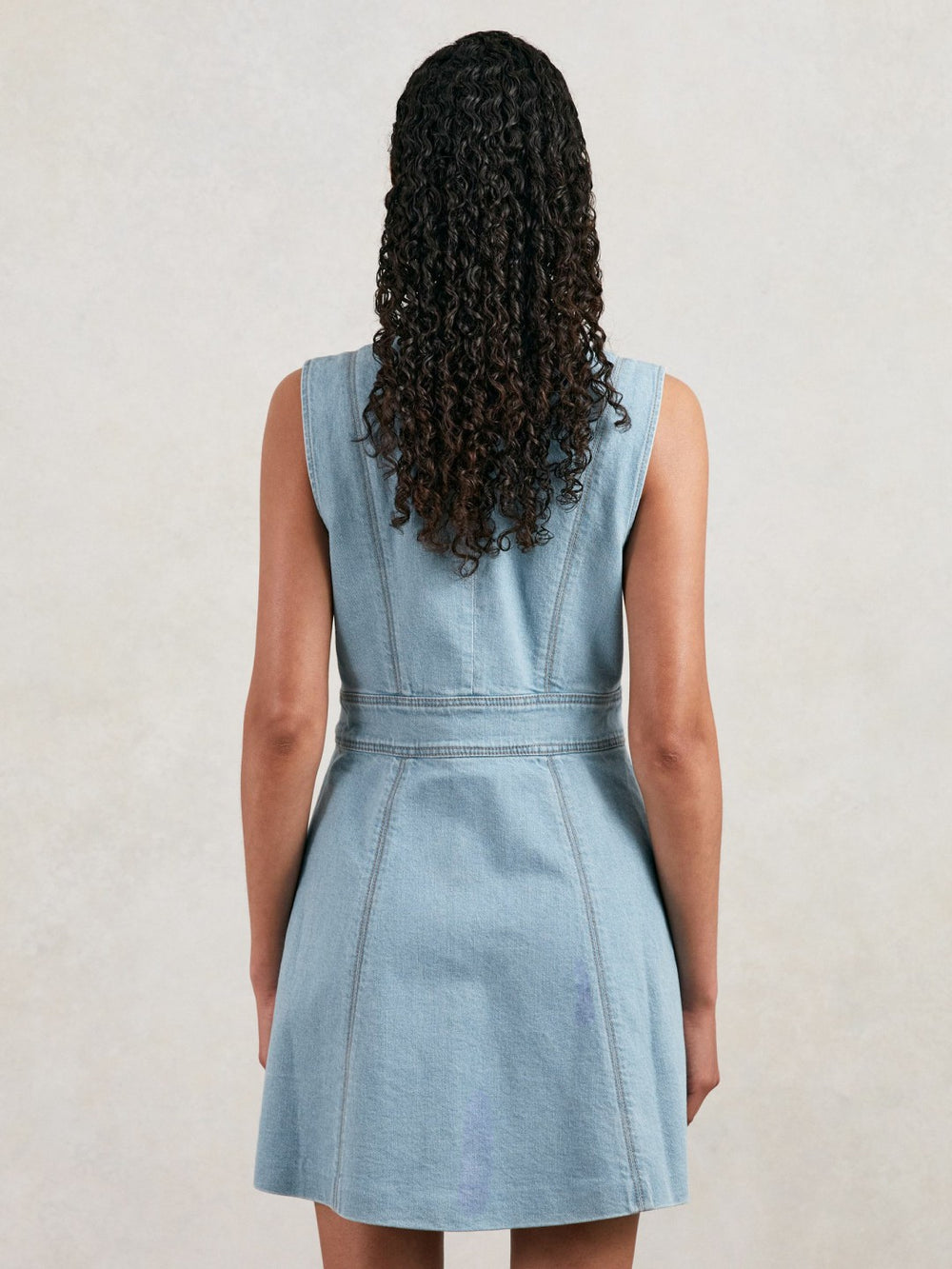 Paige Denim Button-Through Mini Dress Jocelyn Blue | Women