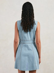 Paige Denim Button-Through Mini Dress Jocelyn Blue | Women