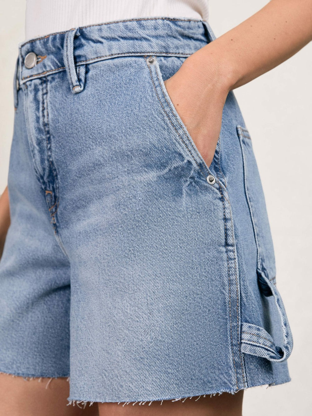 90S Long 100% Cotton Shorts Indigo Blue | Women