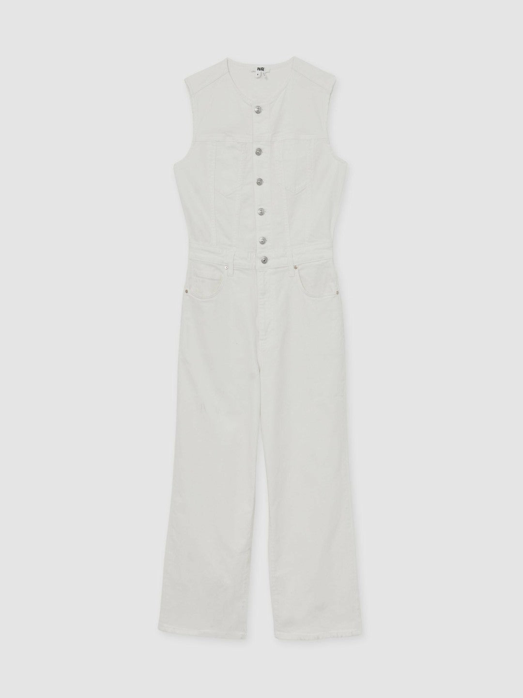 Paige Denim Straight Leg Jumpsuit Ecru | Women