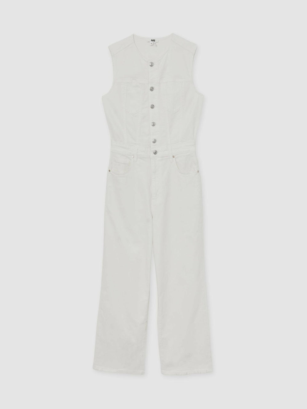 Paige Denim Straight Leg Jumpsuit Ecru | Women