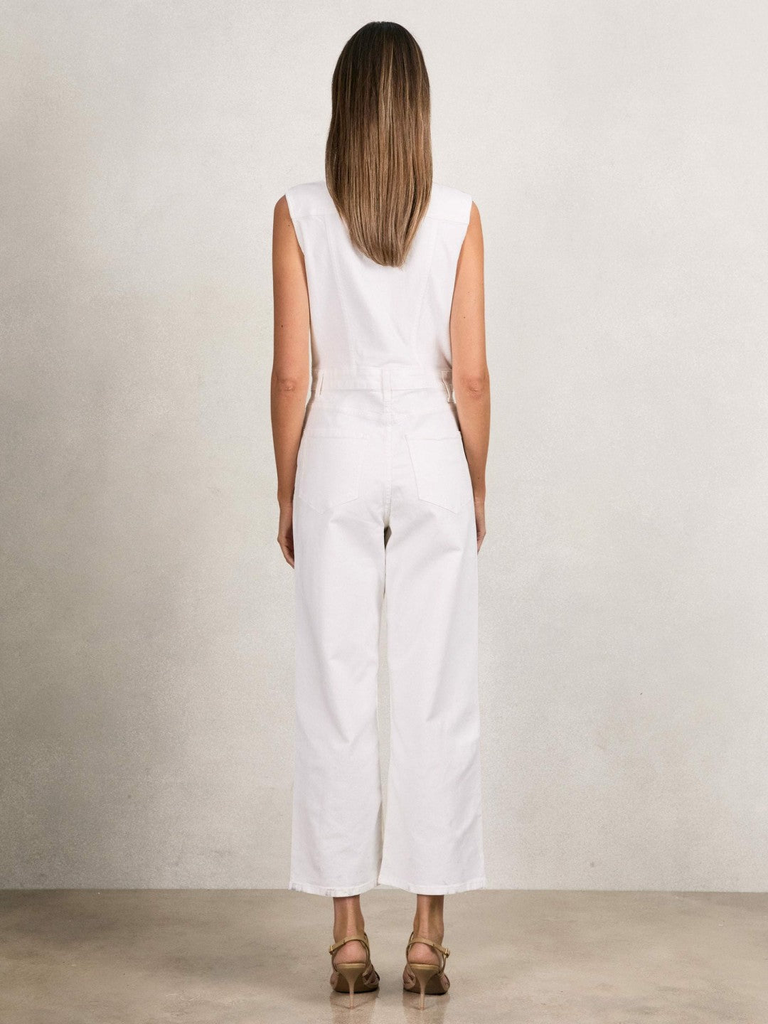 Paige Denim Straight Leg Jumpsuit Ecru | Women