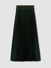 Pleated Midi Skirt Dark Green | Women