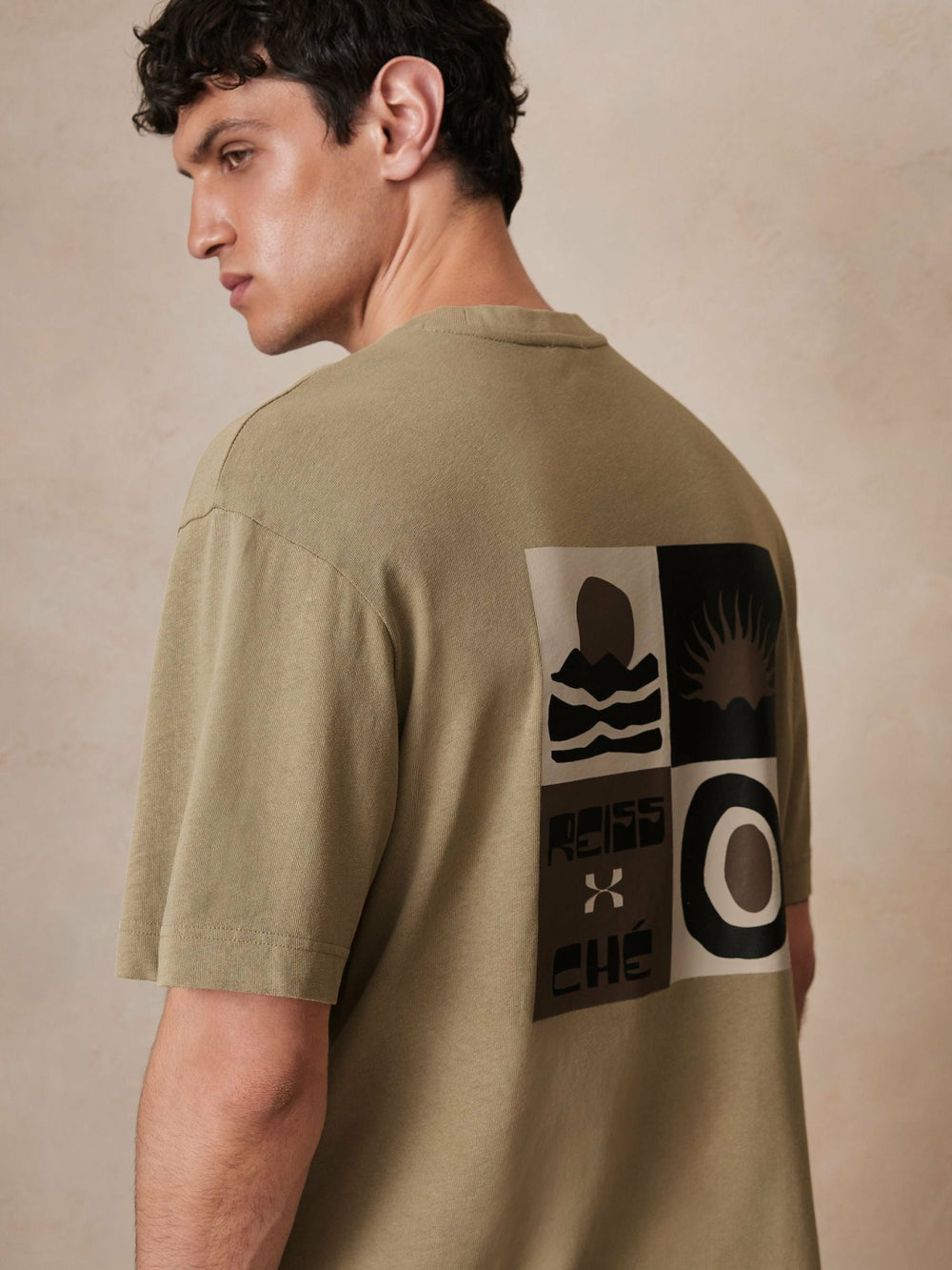 | Ché Cotton-Linen Sunset T-Shirt Sage Green | Men