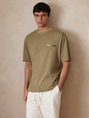 | Ché Cotton-Linen Sunset T-Shirt Sage Green | Men