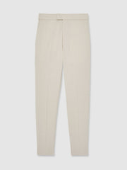 Slim-Fit Internal-Drawstring Trousers Stone | Men