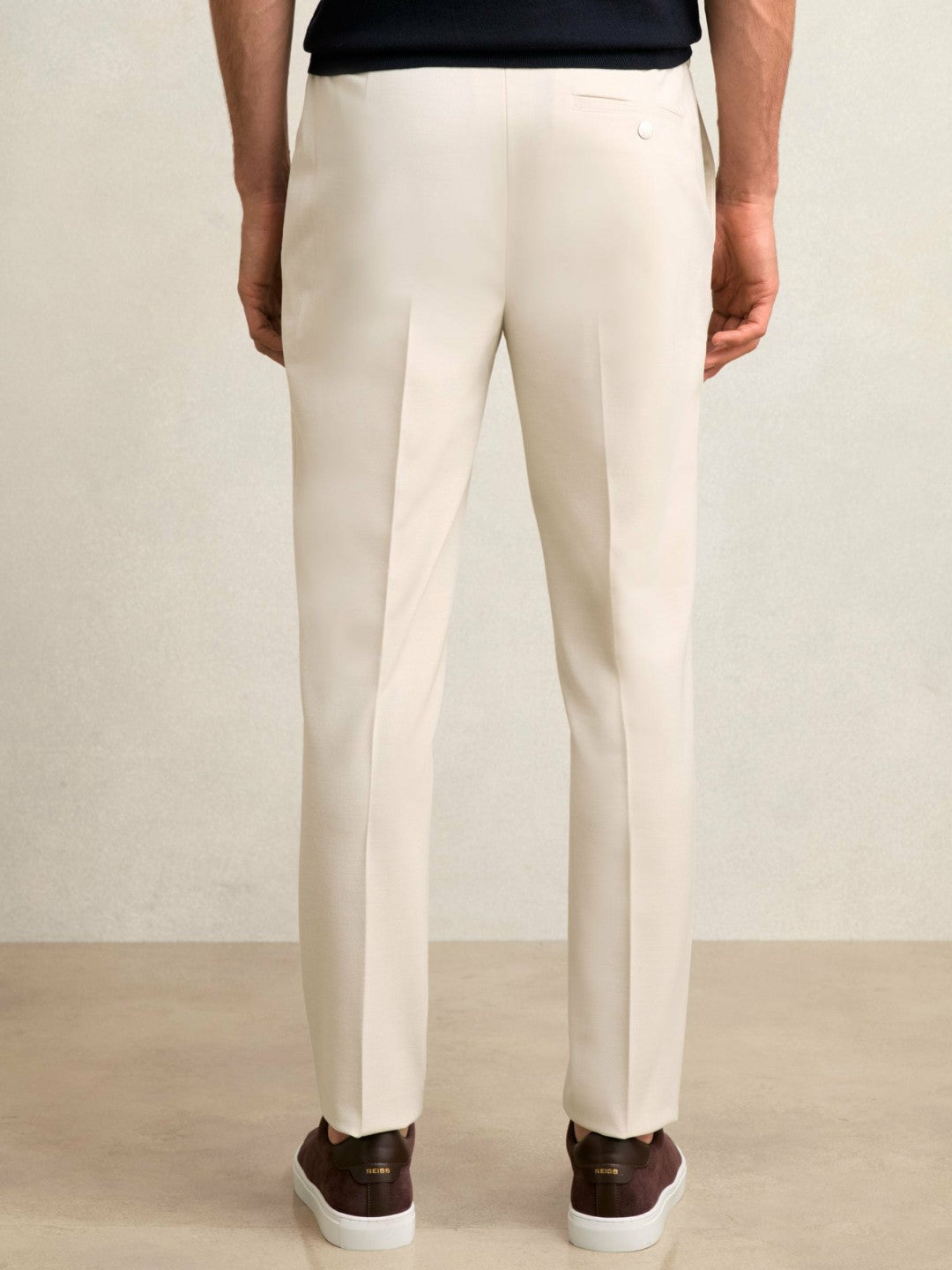 Slim-Fit Internal-Drawstring Trousers Stone | Men