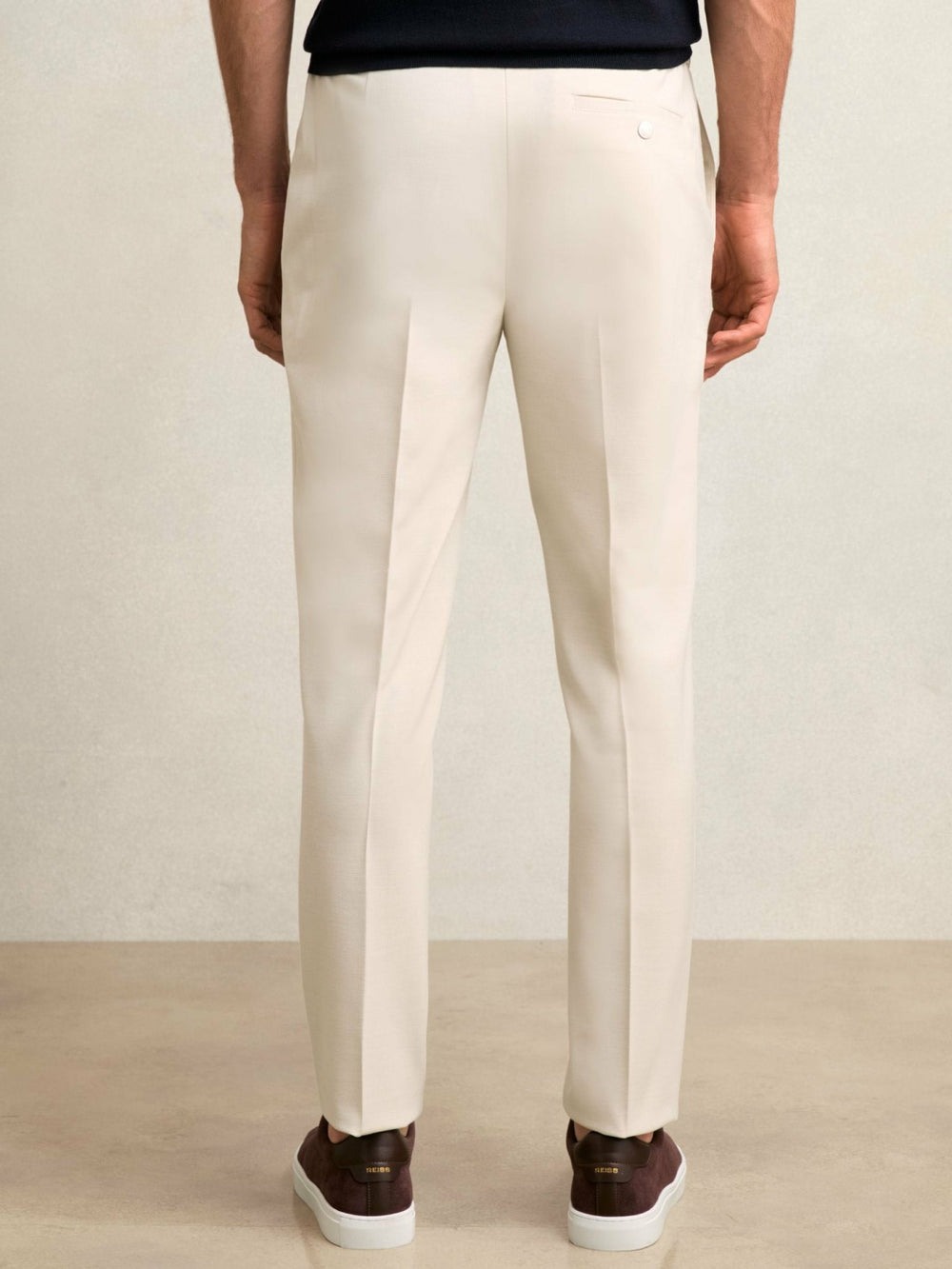 Slim-Fit Internal-Drawstring Trousers Stone | Men
