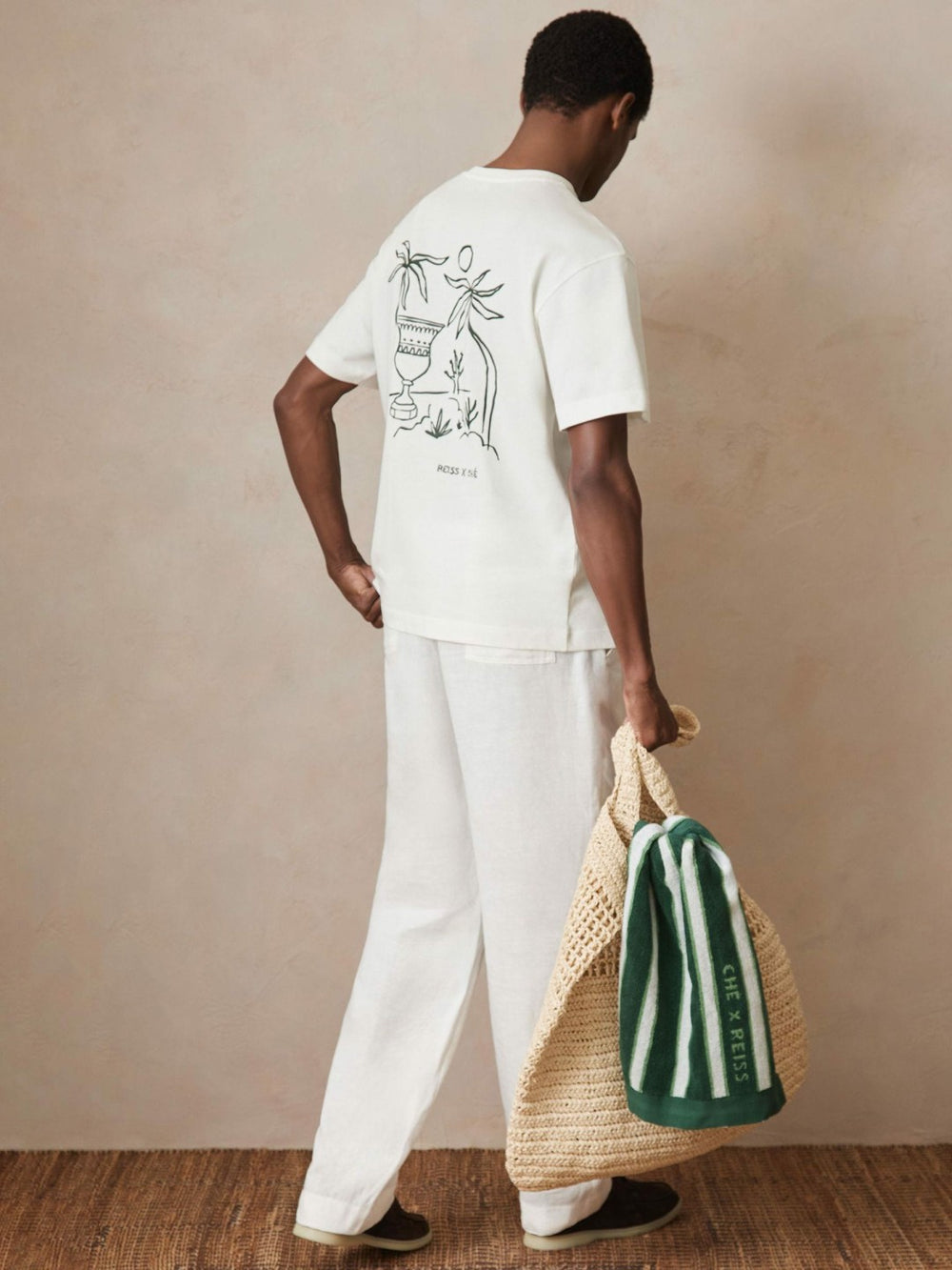 | Ché Cotton Palm-Tree T-Shirt White | Men