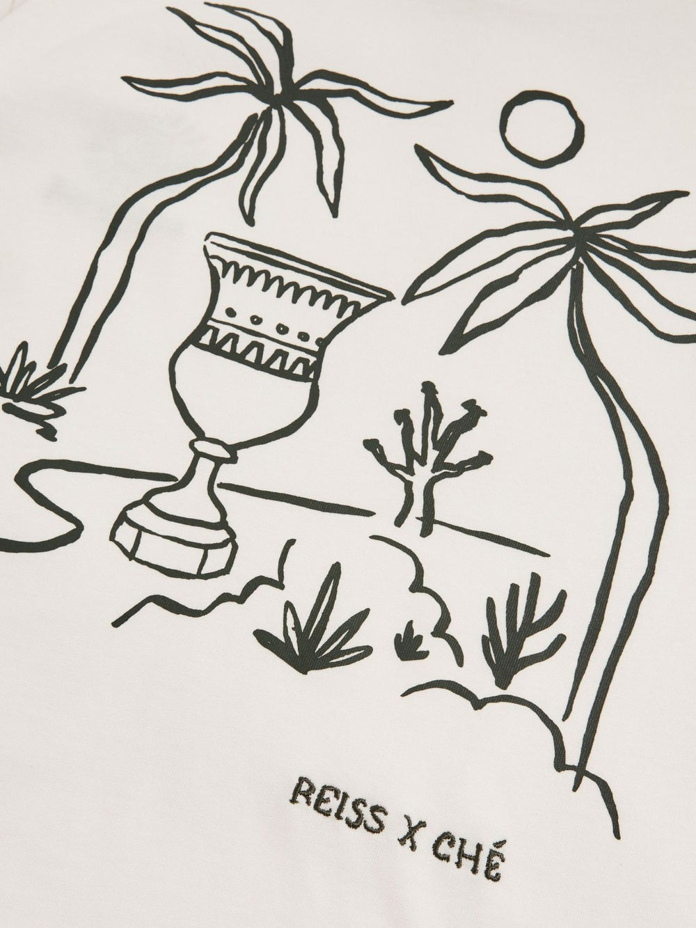 | Ché Cotton Palm-Tree T-Shirt White | Men