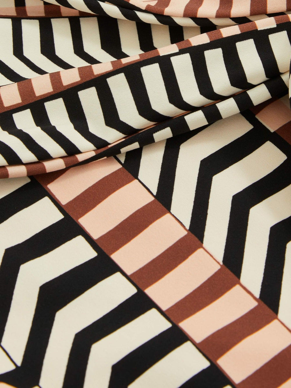 Chevron Stripe Plunge Swimsuit Black/Brown | Women