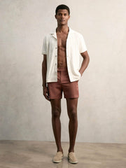 Cotton Blend Towelling Shirt White | Men