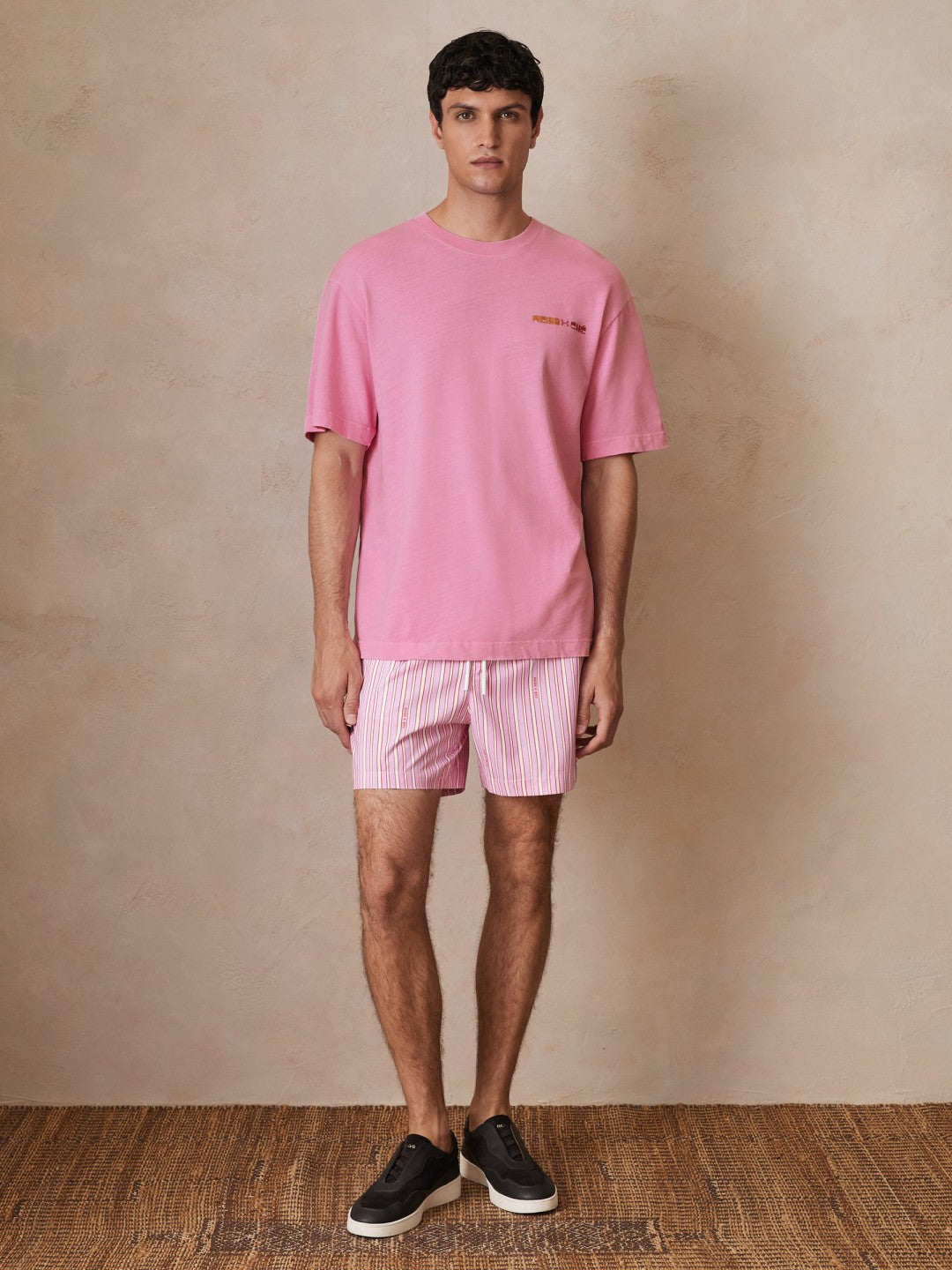 | Ché Cotton-Linen Sunset T-Shirt Pink | Men