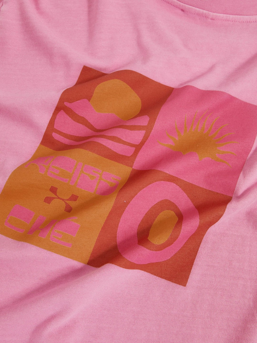 | Ché Cotton-Linen Sunset T-Shirt Pink | Men
