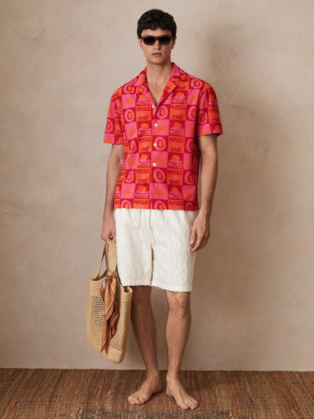 | Ché Sunset Towelling Shirt Pink | Men