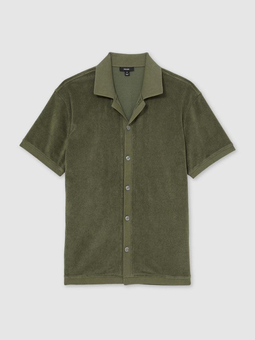 Cotton Blend Towelling Shirt Green | Men